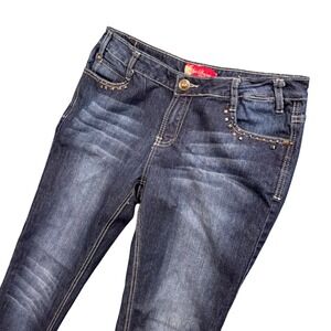 Apple Bottoms Y2K Studded Skinny Jeans Dark Wash Indie Sleaze 2000s Women 11/12